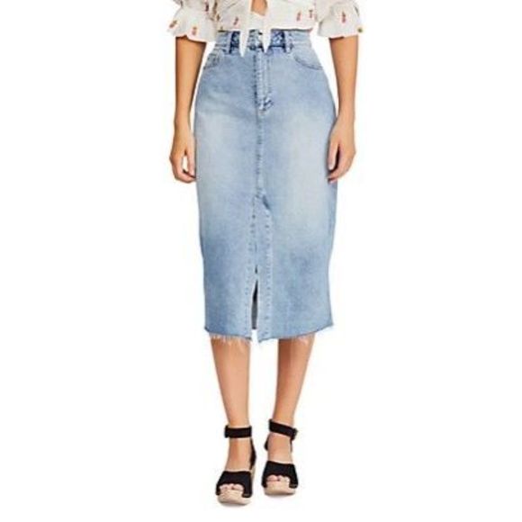 Free People Dresses & Skirts - Free People Wilshire Denim Long High Waisted Skirt Size 28